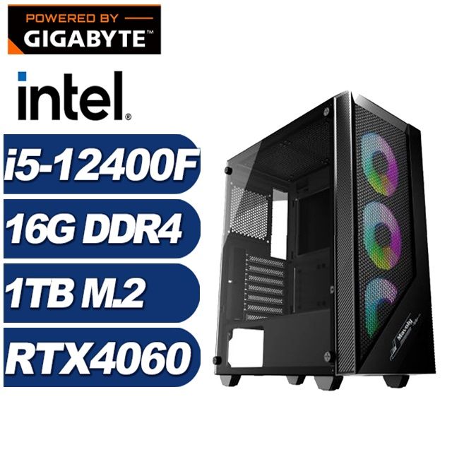 GIGABYTE 技嘉 (DIY)加農炮K15C(i5-12400F/H610/16G/1TB M.2/RTX 4060)