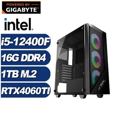 GIGABYTE 技嘉 (DIY)加農炮K19C(i5-12400F/H610/16G/1TB M.2/RTX 4060TI)