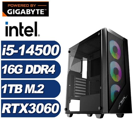 GIGABYTE 技嘉 (DIY)偃月刀I39C(i5-14500/H610/16G/1TB M.2/RTX 3060)