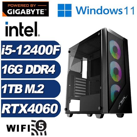 GIGABYTE 技嘉 (DIY)加農炮K15CW(i5-12400F/H610/16G/1TB M.2/RTX 4060/Win11)