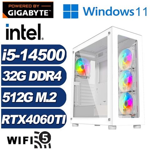 GIGABYTE 技嘉 (DIY)偃月刀K42BW(i5-14500/H610/32G/512G M.2/RTX 4060TI/Win11)