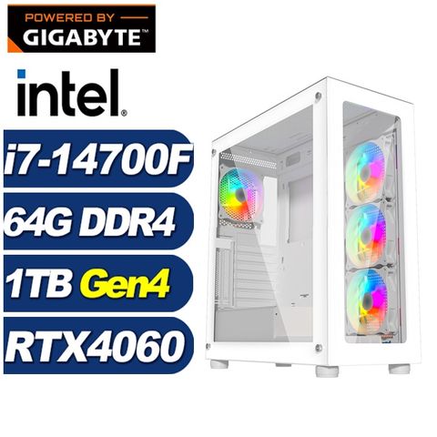 GIGABYTE 技嘉 (DIY)暗星雲K2CC(i7-14700F/B760/64G/1TB M.2/RTX 4060)