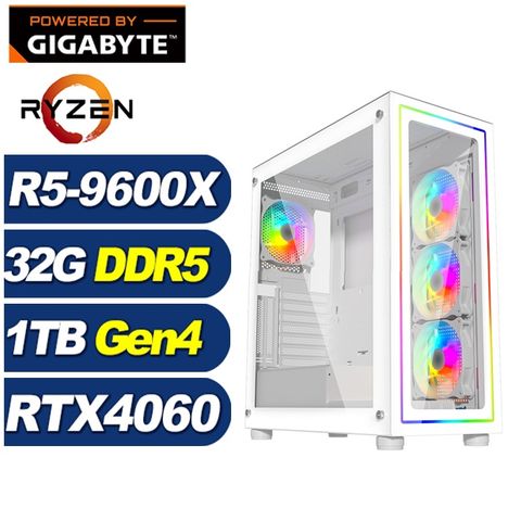 GIGABYTE 技嘉 (DIY)暗星雲K39C(R5 9600X/A620/32G/1TB M.2/RTX 4060)