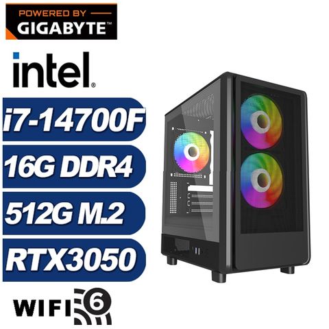 GIGABYTE 技嘉 (DIY)刻瑞斯J16B(i7-14700F/B760/16G/512G M.2/RTX 3050)