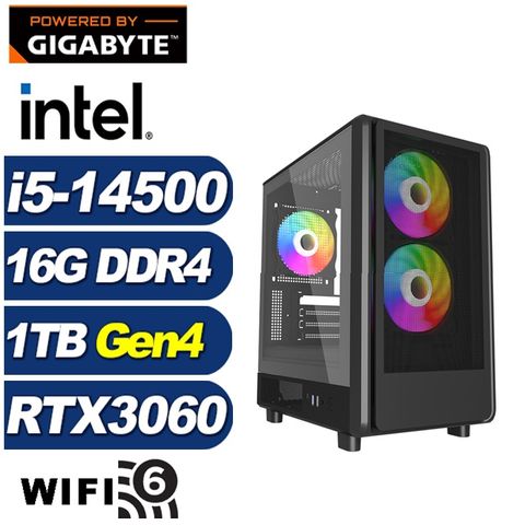 GIGABYTE 技嘉 (DIY)刻瑞斯I20C(i5-14500/B760/16G/1TB M.2/RTX 3060)