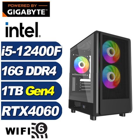 GIGABYTE 技嘉 (DIY)刻瑞斯K26C(i5-12400F/B760/16G/1TB M.2/RTX 4060)