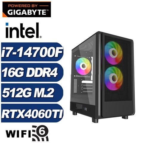 GIGABYTE 技嘉 (DIY)維斯塔K3AB(i7-14700F/B760/16G/512G M.2/RTX 4060TI)