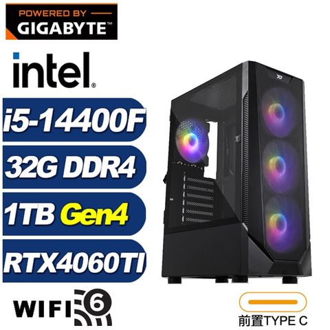 GIGABYTE 技嘉 (DIY)維斯塔K42C(i5-14400F/B760/32G/1TB M.2/RTX 4060TI)