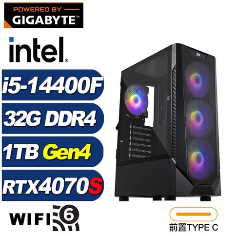 GIGABYTE 技嘉 (DIY)維斯塔L4EC(i5-14400F/B760/32G/1TB M.2/RTX 4070 SUPER)