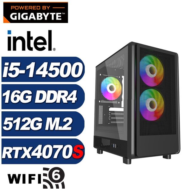 GIGABYTE 技嘉 (DIY)維斯塔L4FB(i5-14500/B760/16G/512G M.2/RTX 4070 SUPER)