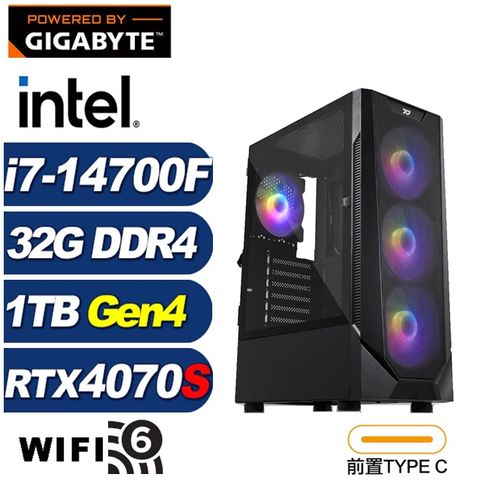 GIGABYTE 技嘉 (DIY)維斯塔L54C(i7-14700F/B760/32G/1TB M.2/RTX 4070 SUPER)