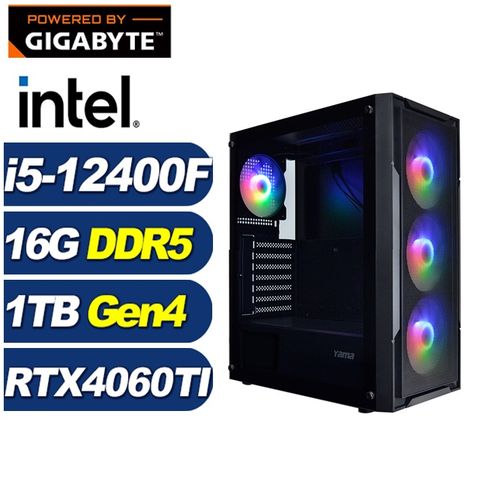 GIGABYTE 技嘉 (DIY)武仙座K7CC(i5-12400F/B760/16G/1TB M.2/RTX 4060TI)