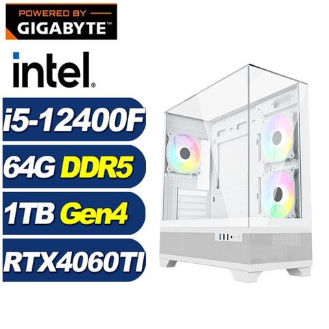 GIGABYTE 技嘉 (DIY)武仙座GK80C(i5-12400F/B760/64G/1TB M.2/RTX 4060TI)