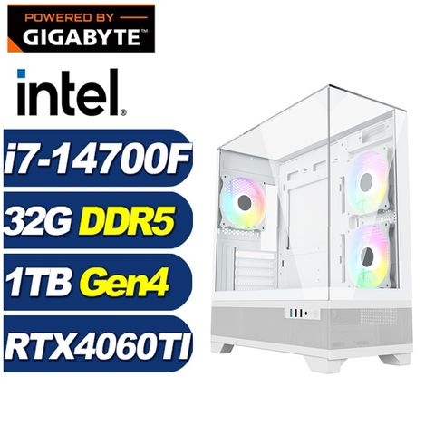 GIGABYTE 技嘉 (DIY)駿鷹GKC2C(i7-14700F/B760/32G/1TB M.2/RTX 4060TI)