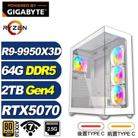 (DIY)孤冕雕L0AD(R9 9950X3D/RTX 5070/技嘉X870/64G/2TB M.2/水冷)