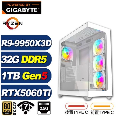 (DIY)世界樹KE4C(R9 9950X3D/RTX 5060 Ti 16G/技嘉X870/32G/1TB M.2/水冷)
