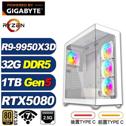 (DIY)世界樹QE6C(R9 9950X3D/RTX 5080/技嘉X870/32G/1TB M.2/水冷)