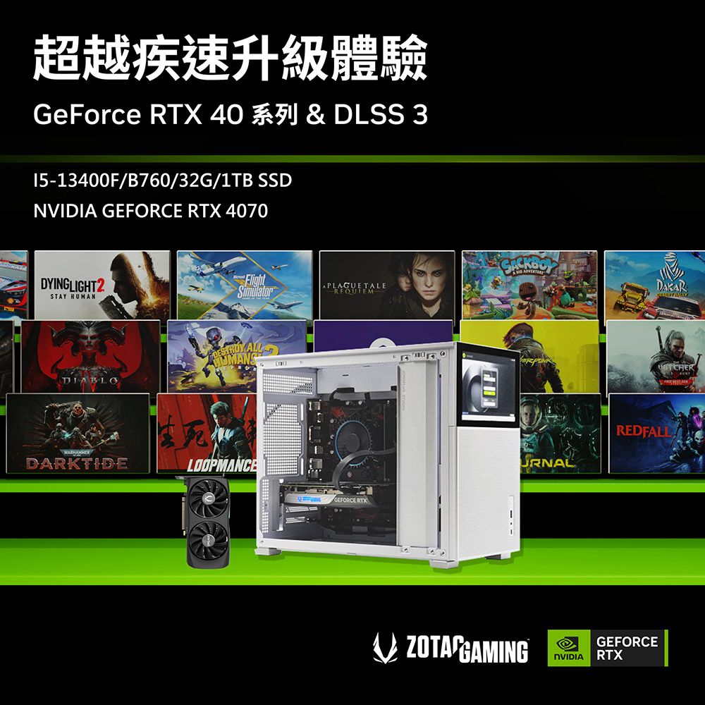  (DIY)華碩B760平台【因陀羅】GeForce RTX 4070創作者專用主機(i5-13400F/32G/1TB_M.2)