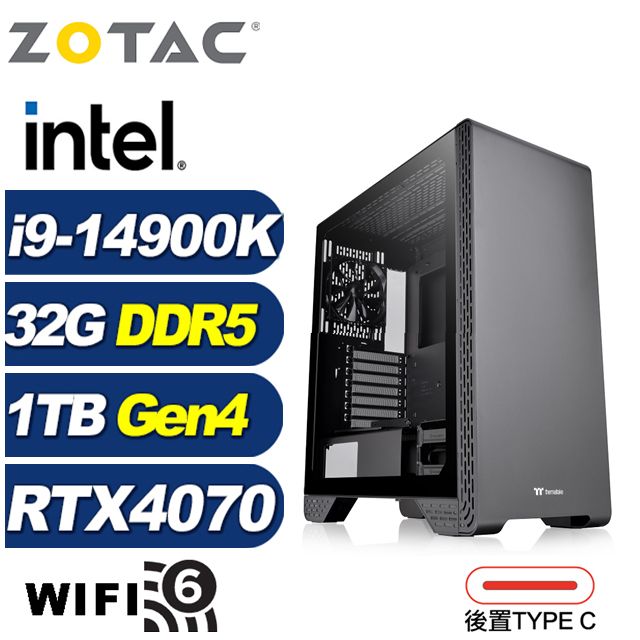 ZOTAC (DIY)闇黑星官(i9-14900K/技嘉Z790/32G/1TB M.2/RTX 4070)