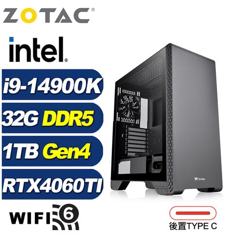 ZOTAC (DIY)闇黑遊俠(i9-14900K/技嘉Z790/32G/1TB M.2/RTX 4060TI)