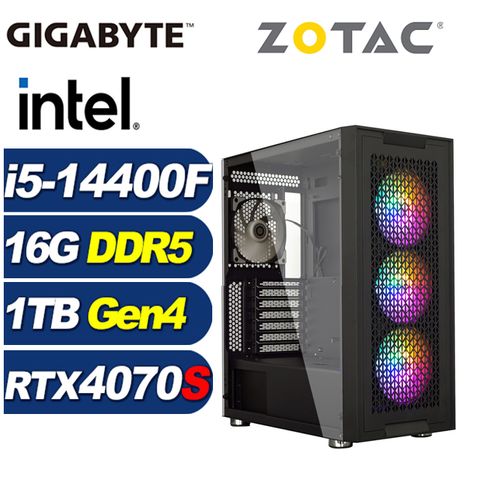 ZOTAC (DIY)深淵中將(i5-14400F/技嘉B760/16G/1TB M.2/RTX 4070S)