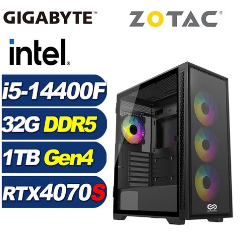 ZOTAC (DIY)深淵上將(i5-14400F/技嘉B760/32G/1TB M.2/RTX 4070S)