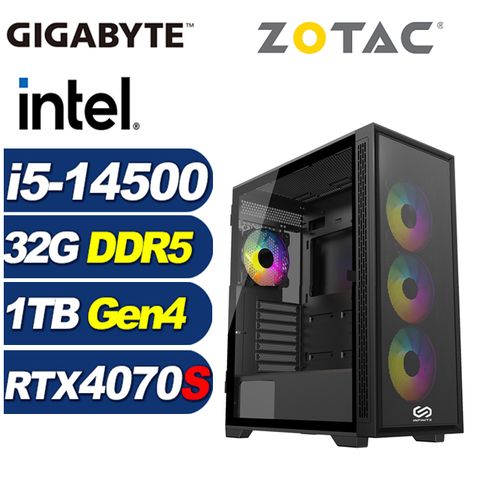 ZOTAC (DIY)修羅男爵(i5-14500/技嘉B760/32G/1TB M.2/RTX 4070S)