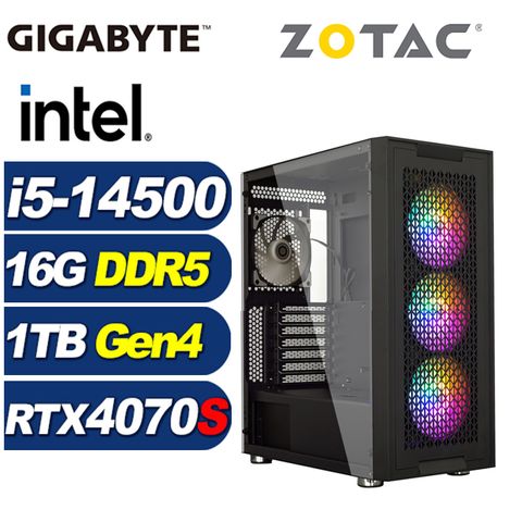 ZOTAC (DIY)幻域元帥(i5-14500/技嘉B760/16G/1TB M.2/RTX 4070S)