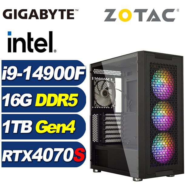 ZOTAC (DIY)冰河劍豪(i9-14900F/技嘉B760/16G/1TB M.2/RTX 4070S)