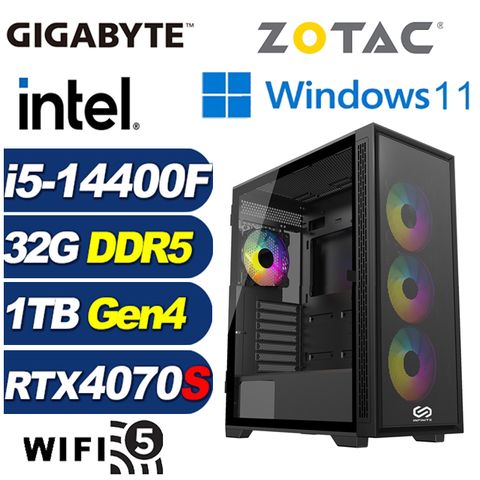 ZOTAC (DIY)深淵上將W(i5-14400F/技嘉B760/32G/1TB M.2/RTX 4070S/Win11)