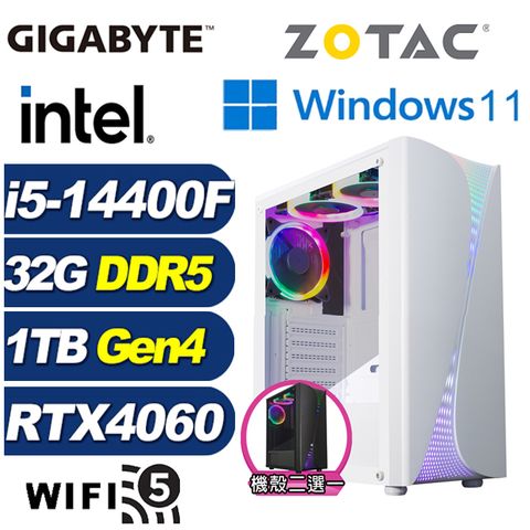 ZOTAC (DIY)深淵飛將W(i5-14400F/技嘉B760/32G/1TB M.2/RTX 4060/Win11)