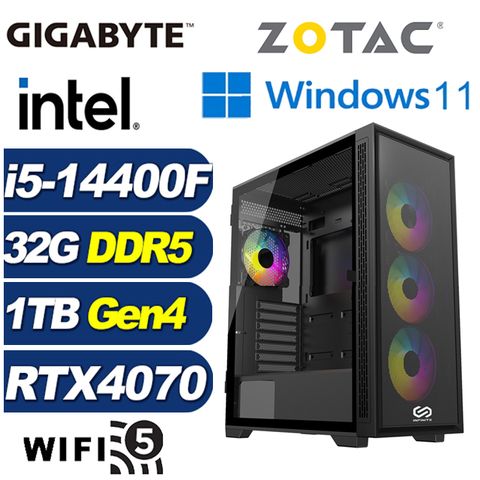 ZOTAC (DIY)深淵劍豪W(i5-14400F/技嘉B760/32G/1TB M.2/RTX 4070/Win11)