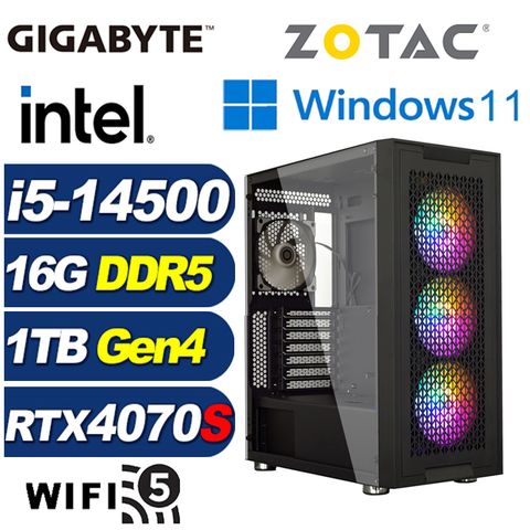 ZOTAC (DIY)幻域元帥W(i5-14500/技嘉B760/16G/1TB M.2/RTX 4070S/Win11)