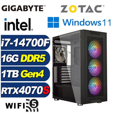 ZOTAC (DIY)修羅少將W(i7-14700F/技嘉B760/16G/1TB M.2/RTX 4070S/Win11)