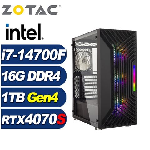 ZOTAC (DIY)獅鷲獸L5AC(i7-14700F/華碩B760/16G/1TB M.2/RTX 4070 SUPER)