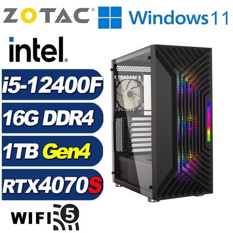 ZOTAC (DIY)獅鷲獸L52CW(i5-12400F/華碩B760/16G/1TB M.2/RTX 4070 SUPER/Win11)