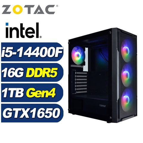 ZOTAC (DIY)雪原狼H02C(i5-14400F/技嘉B760/16G/1TB M.2/GTX 1650)