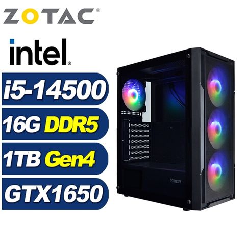 ZOTAC (DIY)雪原狼H03C(i5-14500/技嘉B760/16G/1TB M.2/GTX 1650)