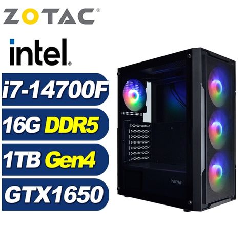 ZOTAC (DIY)雪原狼H04C(i7-14700F/技嘉B760/16G/1TB M.2/GTX 1650)