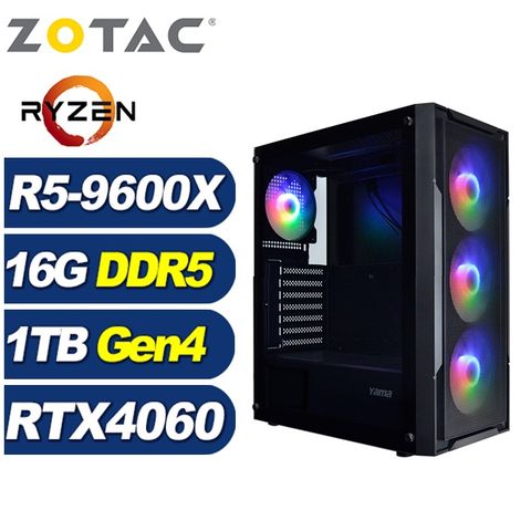 ZOTAC (DIY)暗星雲K27C(R5 9600X/華碩A620/16G/1TB M.2/RTX 4060)