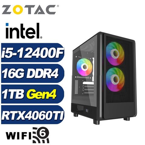 ZOTAC (DIY)刻瑞斯K02C(i5-12400F/技嘉B760/16G/1TB M.2/RTX 4060TI)