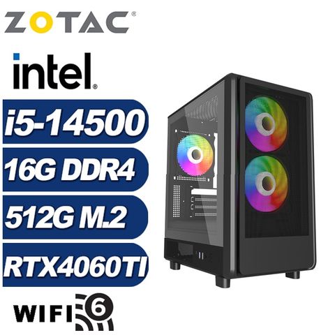 ZOTAC (DIY)刻瑞斯K07B(i5-14500/技嘉B760/16G/512G M.2/RTX 4060TI)