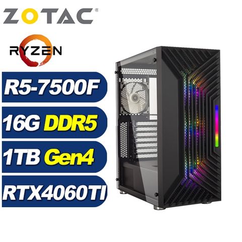 ZOTAC (DIY)冰原狼K07C(R5-7500F/華碩A620/16G/1TB M.2/RTX 4060TI)