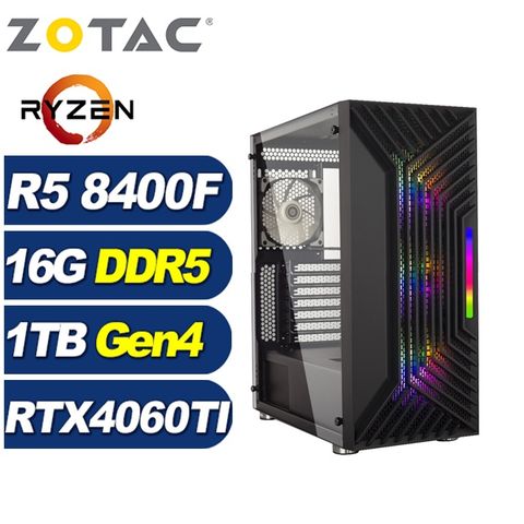 ZOTAC (DIY)冰原狼K24C(R5-8400F/華碩A620/16G/1TB M.2/RTX 4060TI)