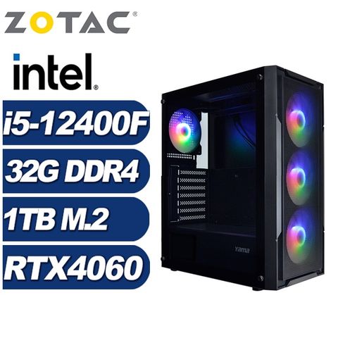 ZOTAC (DIY)武仙座K6FC(i5-12400F/華碩H610/32G/1TB M.2/RTX 4060)