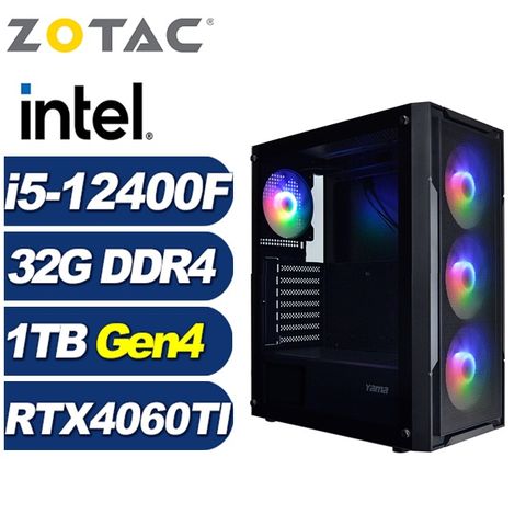 ZOTAC (DIY)武仙座K73C(i5-12400F/華碩B760/32G/1TB M.2/RTX 4060TI)