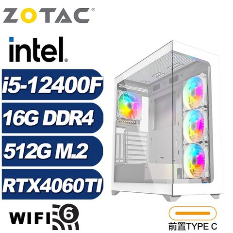 ZOTAC (DIY)武仙座K74B(i5-12400F/技嘉B760/16G/512G M.2/RTX 4060TI)