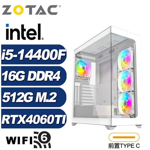 ZOTAC (DIY)武仙座ZK8FB(i5-14400F/技嘉B760/16G/512G M.2/RTX 4060TI)