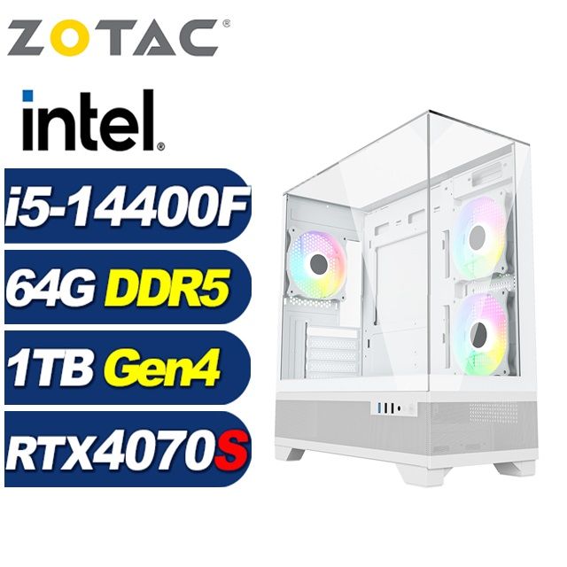 ZOTAC (DIY)武仙座ZL94C(i5-14400F/技嘉B760/64G/1TB M.2/RTX 4070 SUPER)