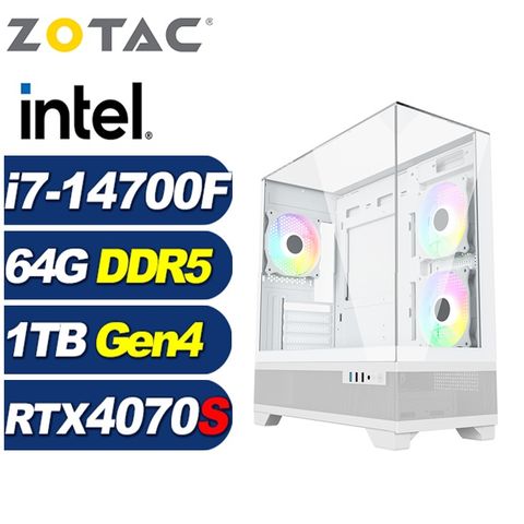 ZOTAC (DIY)駿鷹ZLB3C(i7-14700F/技嘉B760/64G/1TB M.2/RTX 4070 SUPER)